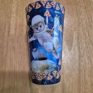 EUC Space Cat Pizza Plastic Cup